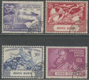 HONG KONG Sc#180-183 1949 UPU Centenary Complete Set Used (ab)