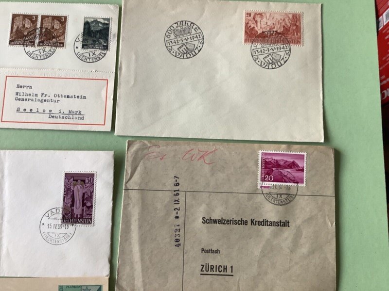 Liechtenstein vintage postal stamps covers 9 items Ref A1413