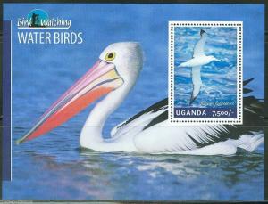 UGANDA 2014  WATERBIRDS   SOUVENIR SHEET MINT NEVER HINGED