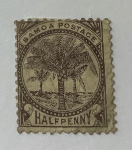 Samoa 1886/1900  Scott 9d used - 1/2p, palms