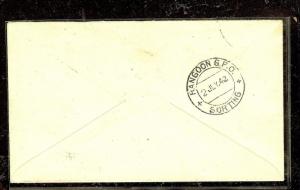 MALAYA JAPANESE OCCUPATION (P1502B) PERAK USED IN BURMA HSIPAW COVER TO RANGOON