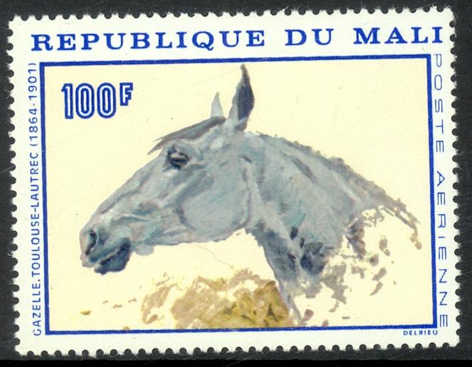 MALI 1967 Head of Horse by Toulouse-Lautrec Airmail Sc C51 MNH