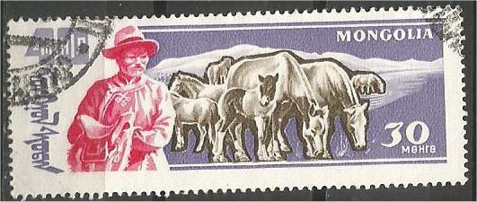 MONGOLIA, 1961, CTO 30m, Rams Scott 245