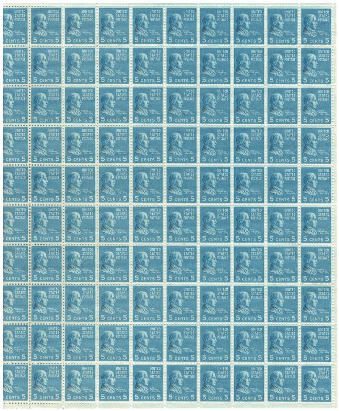 #810 – 1938 5c Monroe– Presidential Series – MNH OG Sheet