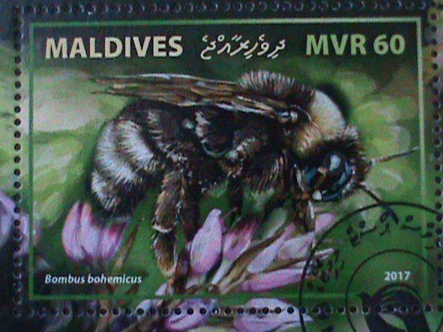 ​MALDIVES-2017 SC# 4000-BEAUTIFUL LOVELY HONEY BEES CTO SHEET VF LAST ONE