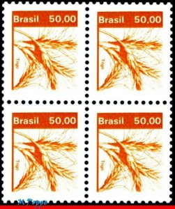 1674 BRAZIL 1982 - ECONOMIC RESOURCES, WHEAT, CEREALS, PLANTS, RHM 618 BLOCK MNH