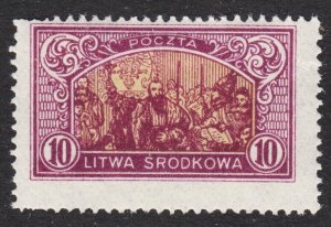 Central Lithuania Scott 41 perf 13 1/2 Fine mint OG HHR. Lot # A.