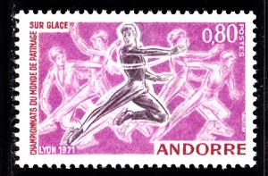 Andorra-French 202 MNH 1971 Sports-Ice Skating