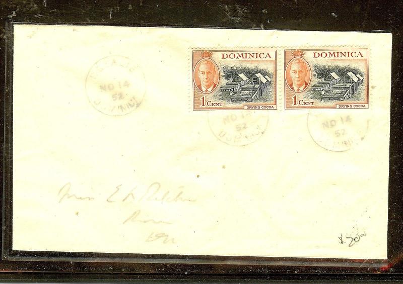 DOMINICA  (P2104B)  1952  KGVI  1CX2  ROSALIE TO ROUSEAU