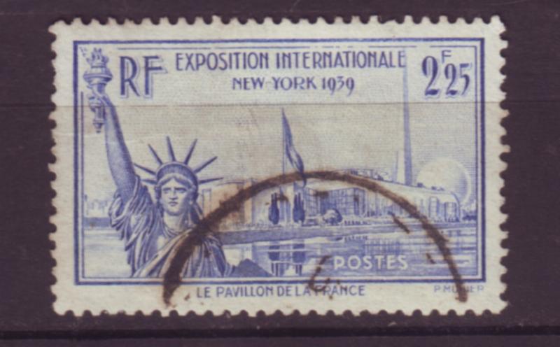 J20132 jlstamps 1939-40 france used #372 statue liberty