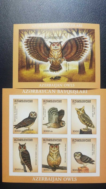 O) 2001 AZERBAIJAN, PROOF, OWLS .ASIO FLAMMEUS -STRIX ALUCIO - OTUS SCOPS - ASIO