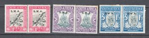 J41089 JL Stamps 1935 south west africa hv,s of set #b2-4 ovpt,s, toned reverse