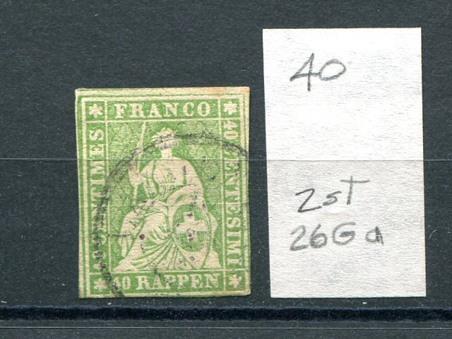 Switzerland  ZST 26ga  Used F-VF   - Lakshore Philatelics