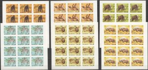 B0395 Imperf Ajman Fauna Wild Animals Of Africa Airmail !!! 6 Full Sh 12Set Mnh