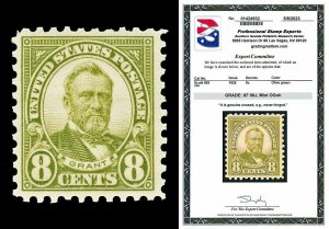 Scott 589 1926 8c Grant Perf 10 Mint Graded XF 90J NH with PSE CERT