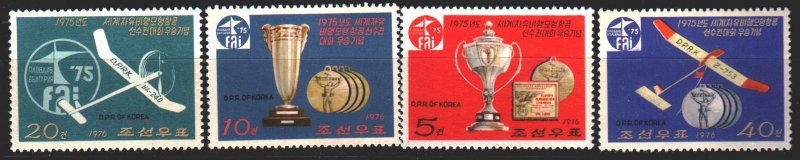North Korea. 1976. 1551-54. Gliding sport. MNH.