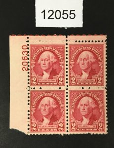 MOMEN: US STAMPS # 707 MINT OG NH PLATE BLOCK LOT #12055