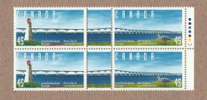 jq. LIGHTHOUSE,  BRIDGE = Block of 4 stamps Canada 1997 #1645-1646 MNH