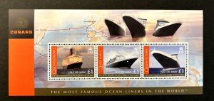 Isle of Man: 2007, Cunard Ocean Liners MNH M/Sheet.