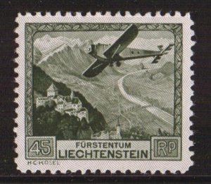 Liechtenstein  #C5  MH  1930  airplane  45rp