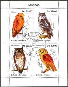 Sao Tome and Principe 2011 Birds Owls Sheet Used / CTO