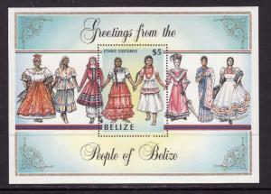 Belize-Sc#806-Unused NH sheet-Costumes-People of Belize-1986-