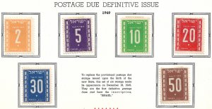 Israel Postage Due Stamp Set - #J6-J11/D1 OG Mint/LH 1949