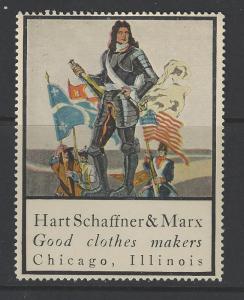 Early 1900s Schaffner & Marx Clothes Makers, Chicago Poster Stamp -Rare - (AV99)