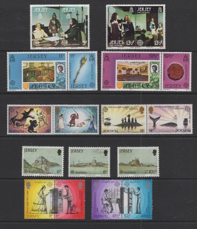 Jersey - 5 VFMNH 1978-83  era Europa sets CV $6.80