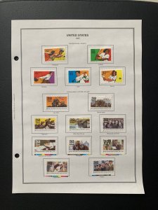 US 1995 world war 2 & recreational sports stamps new with album page