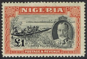 NIGERIA 1936 KGV CANOE £1