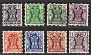 INDIA 1960s Capital of Asoka Pillar 阿育王彫柱 (8v, Perf. 14 1/2 x 14) MNG