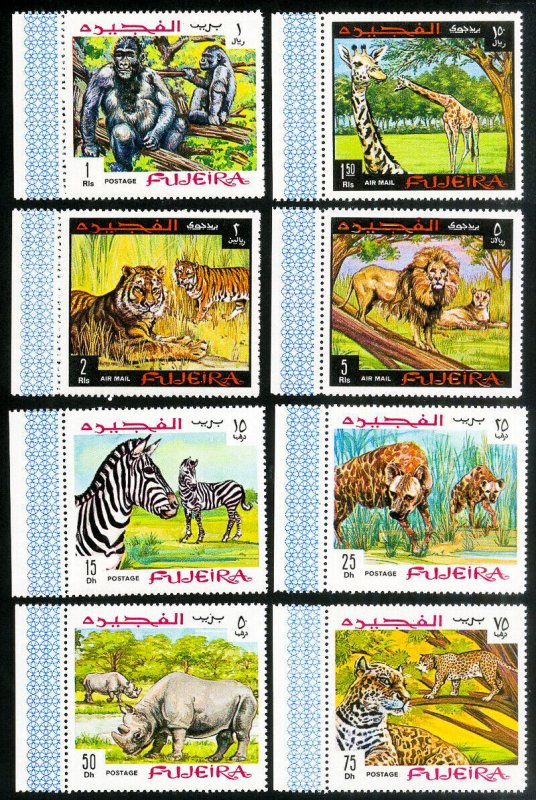 Fujeira Stamps MNH XF Lot Of 10 Values Animal Set