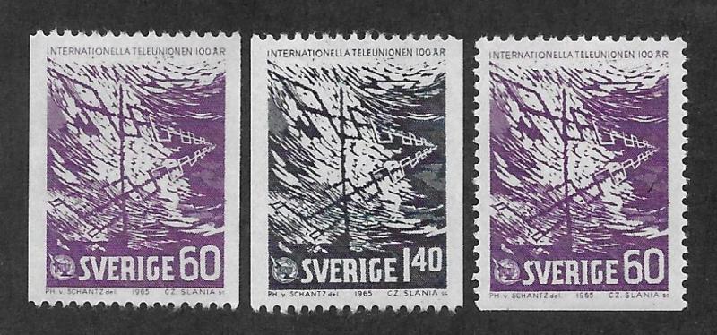 SWEDEN SC# 680-82  FVF/MOG 1965