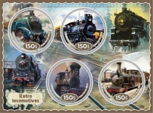 Stamps.Transport. Trains. Locomotives 2022 year 1+1 sheets perf  Cabo Verde