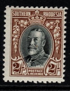 SOUTHERN RHODESIA SG25 1931 2/= BLACK & BROWN p15x14 MTD MINT