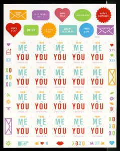 #4978 ME TO YOU IMPERF PANE, VF/XF mint never hinged, RARE IMPERF VARIET, pos...