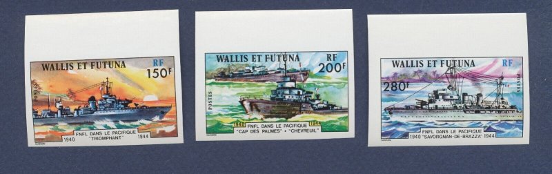 WALLIS & FUTUNA - Scott 207-209 - MNH imperforate set - Ships --c