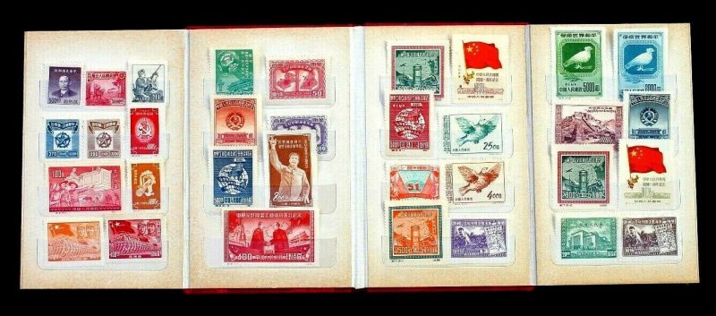 China Stamp Collection in Authentic China Album 33 MH & Used Stamps