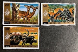 Rwanda MNH 444-6 Animals Akagera National Park