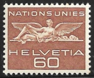 SWITZERLAND 1955-59 60c Winged Statue UN Official Sc 7O28 MNH