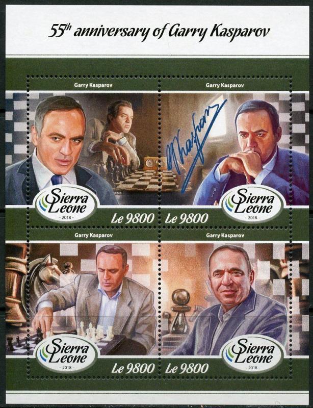 SIERRA  LEONE  2018  55th BIRTH ANNIVERSARY OF GARRY KASPAROV SHEET MINT NH