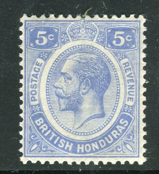 BRITISH HONDURAS; 1922 early GV issue fine Mint hinged Shade of 5c. value