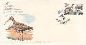 Alderney 1984 FDC Sc #17 31p Curlew, Old Harbour Birds