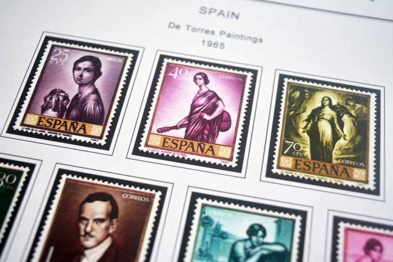 COLOR PRINTED SPAIN 1944-1975 STAMP ALBUM PAGES (100 illustrated pages)