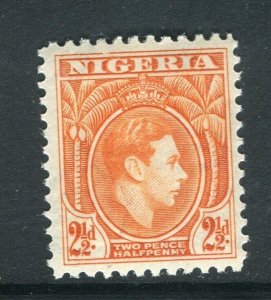 NIGERIA; 1938 early GVI portrait issue fine Mint hinged Shade of 2.5d. value