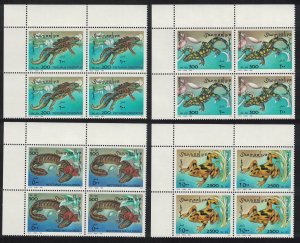 Somalia Amphibians 4v Corner Blocks of 4 1996 MNH MI#580-583