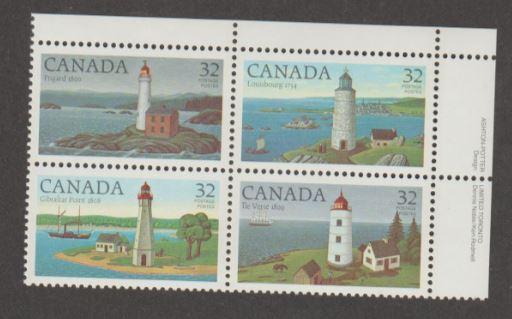 Canada Scott #1032-1033-1034-1035 Lighthouse Stamp - Mint NH Plate Block