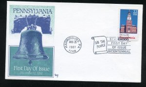 US 2337 Constitution Bicentennial - Pennsylvania UA Marg cachet FDC