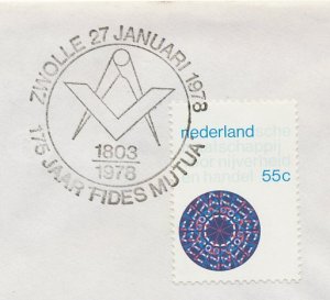 Cover / Postmark Netherlands 1978 Masonic lodge Fides Mutua